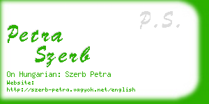 petra szerb business card